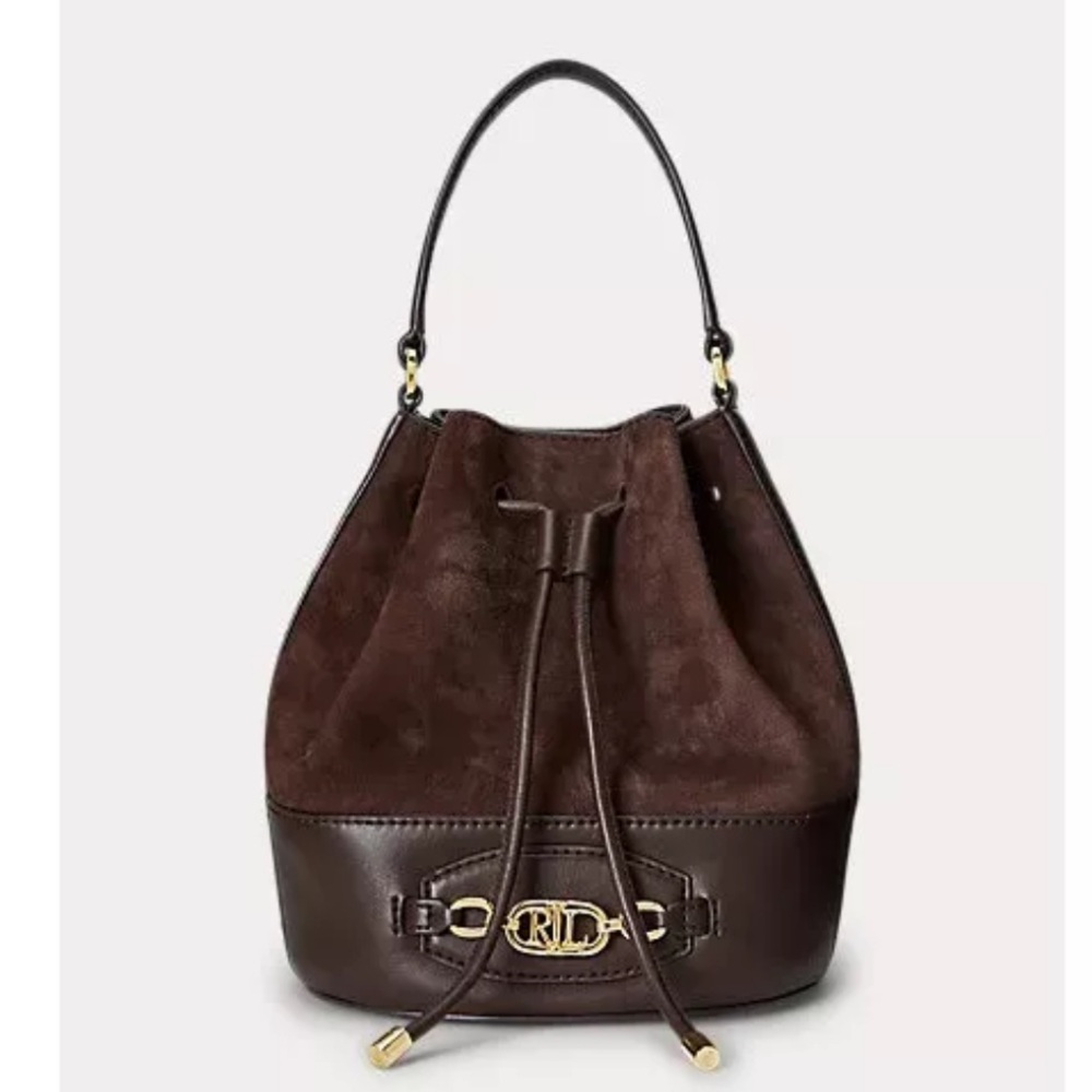 Ralph Lauren Suede Large Andie Drawstring Bag
